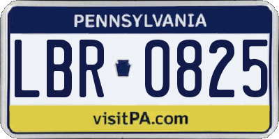 PA license plate LBR0825