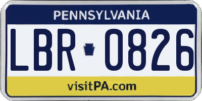 PA license plate LBR0826