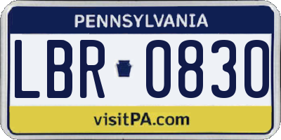 PA license plate LBR0830