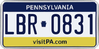 PA license plate LBR0831