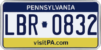 PA license plate LBR0832