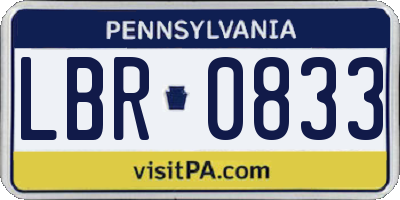 PA license plate LBR0833