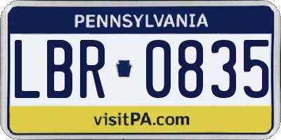 PA license plate LBR0835