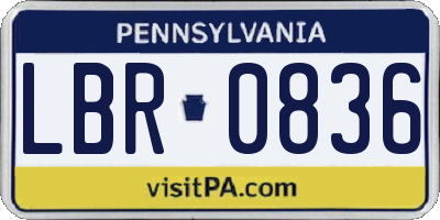 PA license plate LBR0836