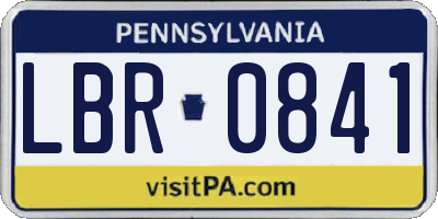 PA license plate LBR0841