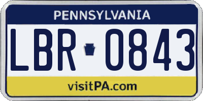 PA license plate LBR0843