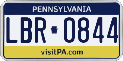 PA license plate LBR0844