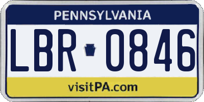 PA license plate LBR0846
