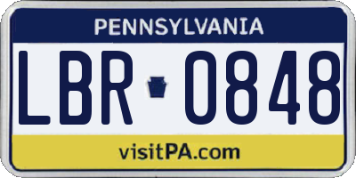 PA license plate LBR0848