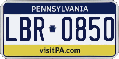 PA license plate LBR0850