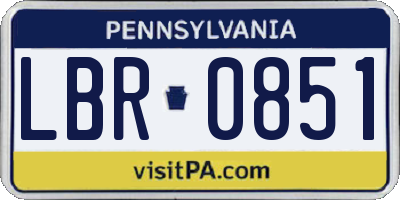 PA license plate LBR0851