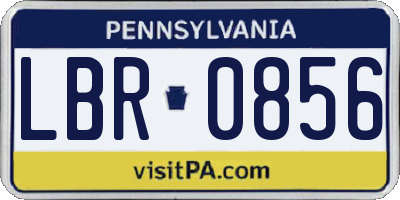 PA license plate LBR0856