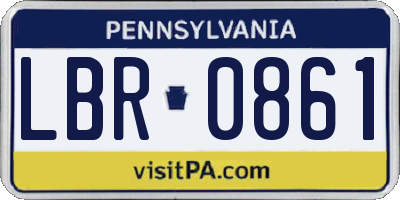 PA license plate LBR0861