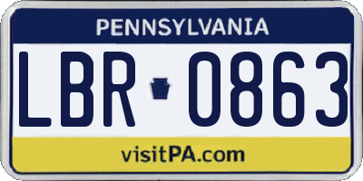 PA license plate LBR0863