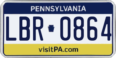 PA license plate LBR0864