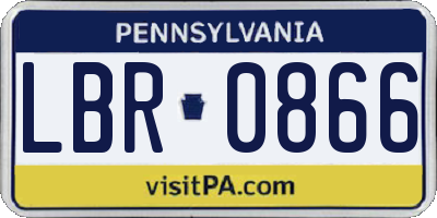 PA license plate LBR0866