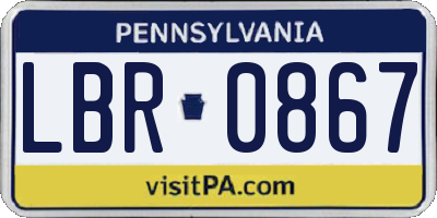PA license plate LBR0867