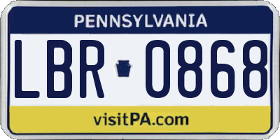 PA license plate LBR0868