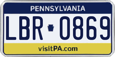 PA license plate LBR0869