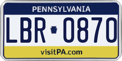 PA license plate LBR0870