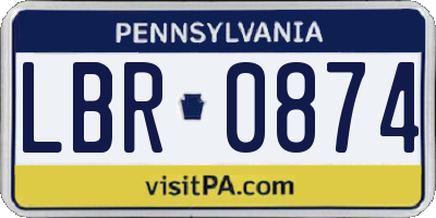PA license plate LBR0874