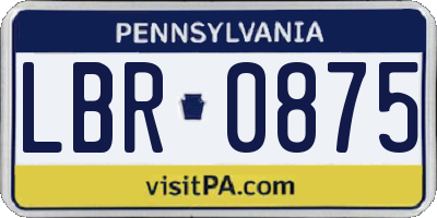 PA license plate LBR0875