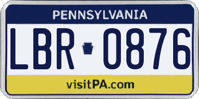 PA license plate LBR0876