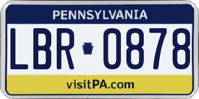 PA license plate LBR0878