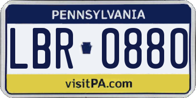 PA license plate LBR0880