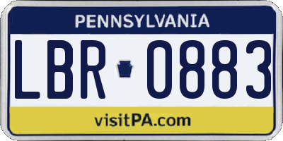 PA license plate LBR0883