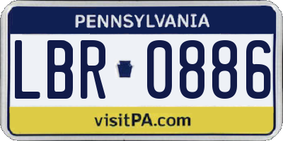 PA license plate LBR0886