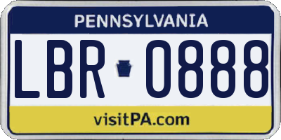 PA license plate LBR0888