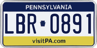 PA license plate LBR0891