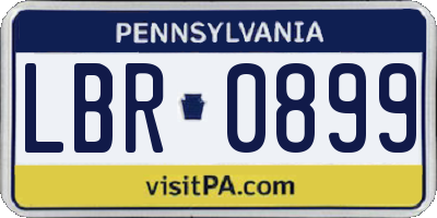 PA license plate LBR0899