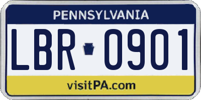PA license plate LBR0901