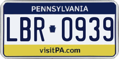 PA license plate LBR0939