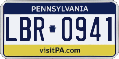 PA license plate LBR0941