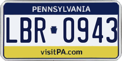 PA license plate LBR0943