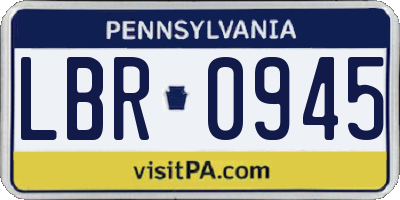 PA license plate LBR0945