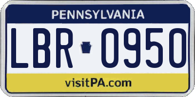 PA license plate LBR0950