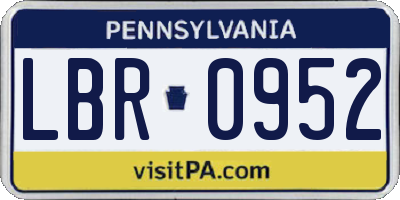 PA license plate LBR0952