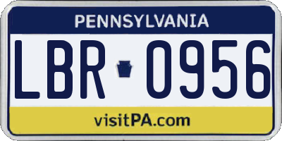 PA license plate LBR0956