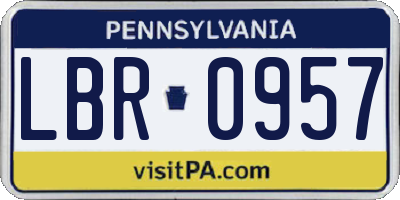 PA license plate LBR0957