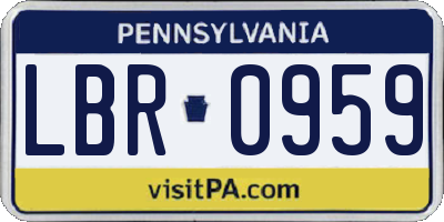 PA license plate LBR0959