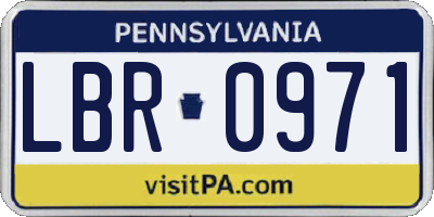 PA license plate LBR0971