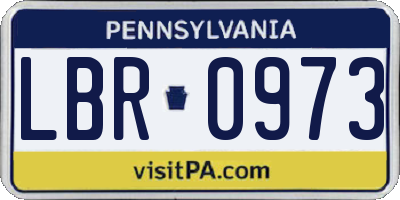 PA license plate LBR0973