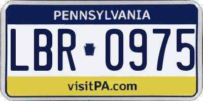 PA license plate LBR0975