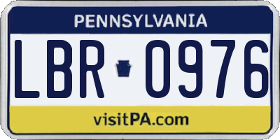 PA license plate LBR0976