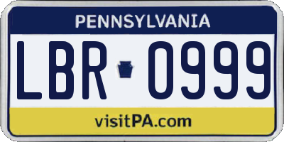 PA license plate LBR0999