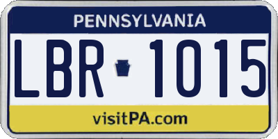 PA license plate LBR1015